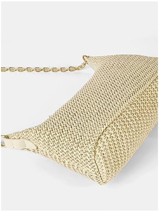 Straw Woven Shoulder Bag Tote Handbag Summer Beach Purse - Picture 5 of 7